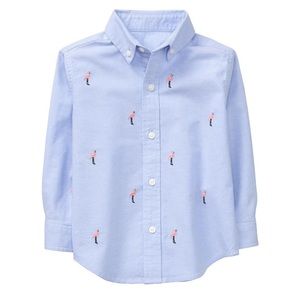 Janie and Jack Flamingo Oxford Shirt